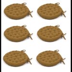 Lot de 6 galettes de chaise rondes en coton matelass� - bronze - d 40 cm