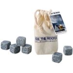 Lot de 6 gla�ons en granit - on the rocks - bleus de bretagnes - sachet coton naturel