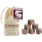 Lot de 6 glaons en granit rose - on the rocks - les pierres  vin - sachet coton naturel