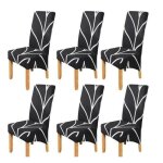 Lot de 6 grande housse de chaise inclinable imprim�e mince style noir