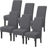 Lot de 6 housses de chaise xl extensible gris amovible lavable moderne couverture pour salle à manger ... Lot de 6 housses de chaise xl extensible gris amovible lavable moderne couverture pour salle à manger ...