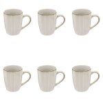 Lot de 6 mugs design lison 33cl naturel
