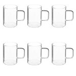 Lot de 6 mugs en verre mia 45cl transparent