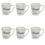 Lot de 6 mugs en porcelaine brooklyn 30cl blanc
