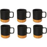 Lot de 6 mugs ronds modern wood 43cl noir