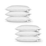 Oreillers en plumes de canard - homescapes - lot de 6 oreillers rectangulaires