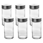 Lot de 6 pots  pices straight 9cm transparent