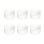 Lot de 6 ramequins ronds céramique 9cm blanc Lot de 6 ramequins ronds céramique 9cm blanc