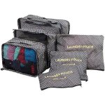 Lot de 6 sacs de voyage motifs imprim�s (bleu / etoile)