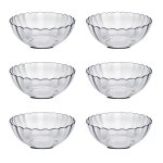 Saladier - juanio - lot de 6 - 1 l - verre tremp� - �17. 4 x h7. 1 cm