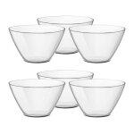 Lot de 6 saladier bol de service en verre capacit� 45 cl - diam�tre 13 x hauteur 6. 5 cm - juanio