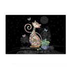 Lot de 6 sets de table plastifies 43 x 28 cm jewels chat - kiub