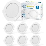 Spot led encastrable - zvd - lot de 6 - dimmable 0 - 100% - ip65 - 9w 6000k blanc naturel Spot led encastrable - zvd - lot de 6 - dimmable 0 - 100% - ip65 - 9w 6000k blanc naturel