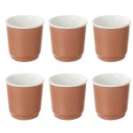 Lot de 6 tasses � caf� nature 9cl terracotta
