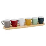 Lot de 6 tasses & plateau colorama 9cl multicolore
