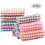 Lot de 6 torchons de cuisine 100% pur coton essuie - mains chiffon de nettoyage absorbant durable tendre ...