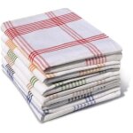 Lot de 6 torchons de cuisine - home linge passion - 100% coton - 50 x 70 cm - multicolore � carreaux