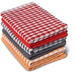 Lot de 6 torchons essuie - mains - home linge passion - 100% coton - 45 x 60 cm - multicolore