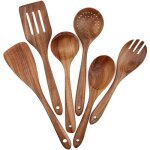 Lot de 6 ustensiles de cuisine en teck pour ustensiles de cuisine antiadhésifs spatule en bois fourchette ... Lot de 6 ustensiles de cuisine en teck pour ustensiles de cuisine antiadhésifs spatule en bois fourchette ...