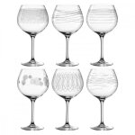 Lot de 6 verres à bourgogne gravés 630ml - leonardo - transparent - Lot de 6 verres à bourgogne gravés 630ml - leonardo - transparent -