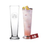 Lot de 6 verres  cocktail avec gravure laser logo & textes - verre personnalis 50cl pour modle unique ...