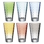 Verres colors - leonardo - 300ml - lot de 6 - verre - multicolore