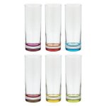 Verres  eau - paris prix - colori - lot de 6 - multicolore - verre plat - compatible lave - vaisselle ...