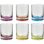 Lot de 6 verres � eau colori 30cl multicolore