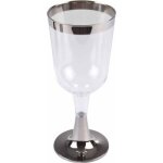 Verres  vin - paris prix - lot de 6 - 18 cl - plastique - liser argent