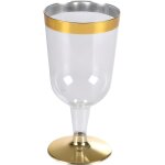 Verres  vin - paris prix - liser dor - lot de 6 - plastique - 18 cl