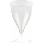 Lot de 6 verres � vin r�utilisable plastique 18cl blanc