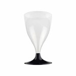 Lot de 6 verres � vin r�utilisable plastique 18cl noir