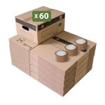 Pack and move - lot 60 cartons dmnagement stockage s - 36 x 28x 18 cm - poignes renforces - 3 adhsifs ...