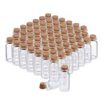 Relaxdays flacons en verre avec bouchon de lige 60 pices mini - bouteilles pour huile pices herbes ...