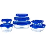 Lot de 7 boîtes de conservation - pyrex - cook & go - verre - couvercle étanche Lot de 7 boîtes de conservation - pyrex - cook & go - verre - couvercle étanche