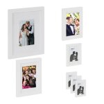 Relaxdays cadre photo lot de 7 plusieurs tailles format  accrocher ou poser passe - partout blanc