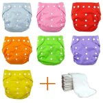 Lot 7 couches lavables te1 + 7 inserts microfibres