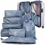 Lot de 7 organisateurs de voyage pour baggage valise diffrentes tailles impermables rutilisables gris ...
