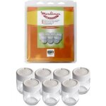 Pots en verre - moulinex - lot de 7 - pour yaourtire - couvercles inclus - verre durable