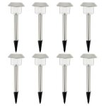 Lot de 8 balises solaires led blanc froid - alesia - lumisky - métal - extérieur Lot de 8 balises solaires led blanc froid - alesia - lumisky - métal - extérieur
