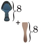Lot de 8 coupelles  raclette et 8 pelles en bois pour polon spatule raclette raclette gril wok as306001 ...