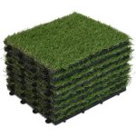 Lot de 8 dalles clipsables en gazon artificiel - oviala