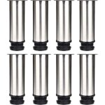 Pieds de meubles - inox - lot de 8 - � 50 mm - hauteur 150 mm - r�glables