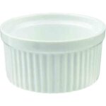 Lot de 8 ramequins � c�tes en porcelaine blanc - 20 cl