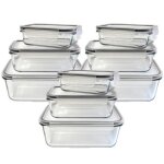 Lot de 9 boîtes de conservation gigognes hermétiques en verre avec couvercles à clips - plats ultra résistants ... Lot de 9 boîtes de conservation gigognes hermétiques en verre avec couvercles à clips - plats ultra résistants ...