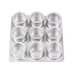 Lot de 9 pots � �pices en acier inoxydable stockage d�pices facile � nettoyer.