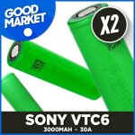 Lot accu x2 sony vtc6 18650 3000mah