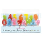 Lot de bougies chiffres - scrapcooking - 15 bougies - chiffres 0 � 9 + c?urs + lettres ans