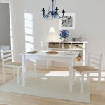 Lot de chaises de salle  manger - ovonni - style contemporain - bois blanc - tissu - 2 places