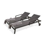 Lot compos de 2 bains de soleil multi - positions ibiza - cl - noir